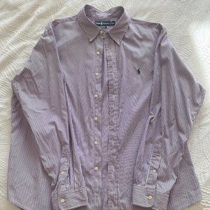 Ralph Lauren Polo Long Sleeve Button Down Shirt Mens Sz XXL Purple White Stripe